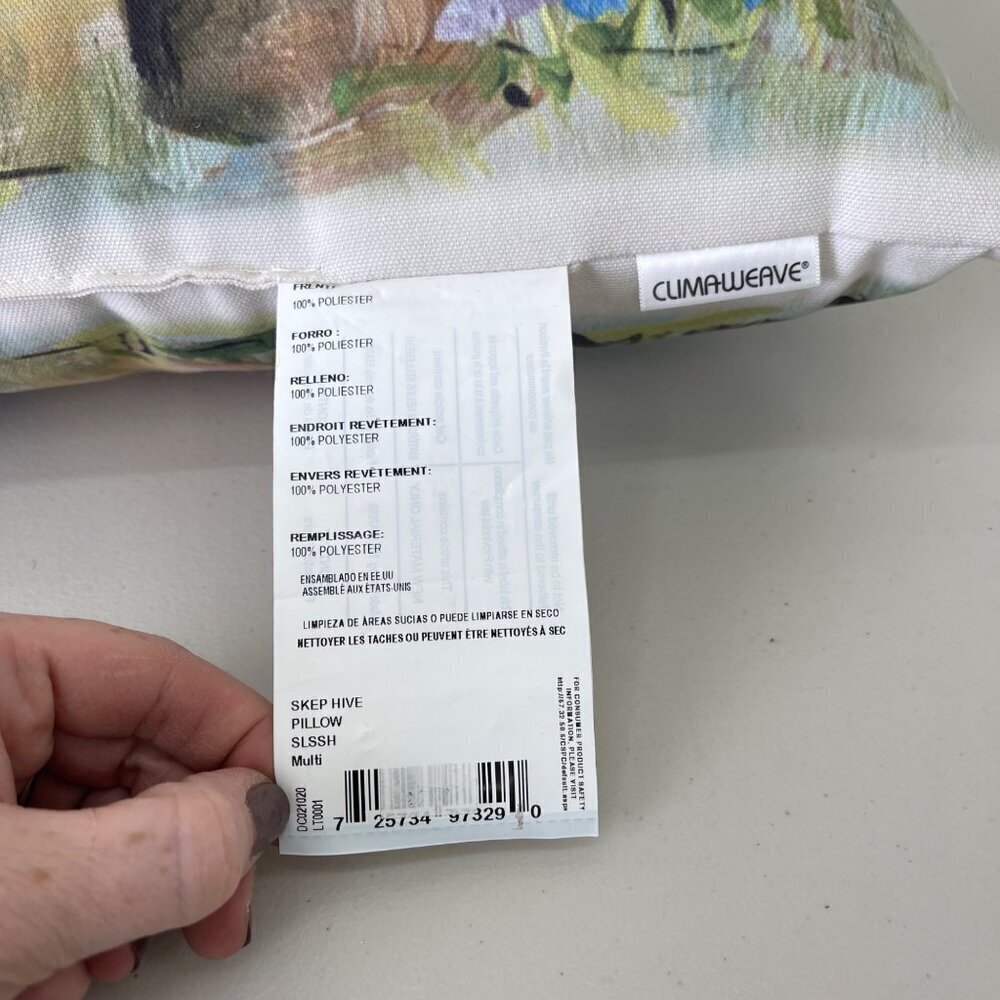 Climaweave Skep Bee Hive Indoor Outdoor Throw Pillow Decor by Rozanne Priebe NEW - Picture 3 of 6